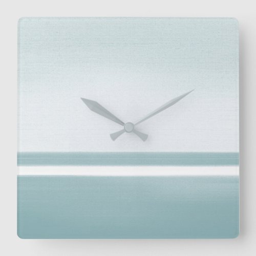 Soft Teal Modern Square Wall Clock