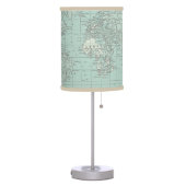 Soft Teal World Map Table Lamp (Left)