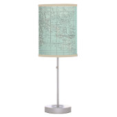 Soft Teal World Map Table Lamp (Front)
