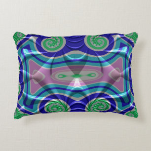 ~SOFT TENDRILS Blue Green Pink ~ Fractal Design ~ Accent Pillow