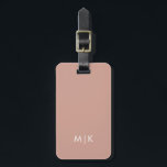 Soft Terracotta | Modern Monogram Luggage Tag<br><div class="desc">This modern boho luggage tag design features a soft terracotta colored background,  with your initials in bold white text for a look that is simple and stylish,  yet professional.</div>
