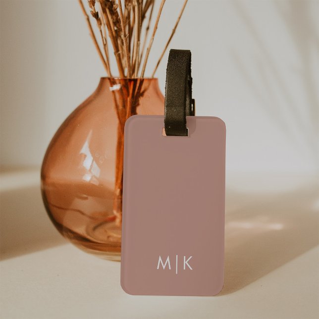 Soft Terracotta | Modern Monogram Luggage Tag (Creator Uploaded)