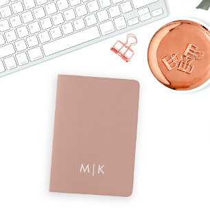 Soft Terracotta Modern Monogram Passport Holder