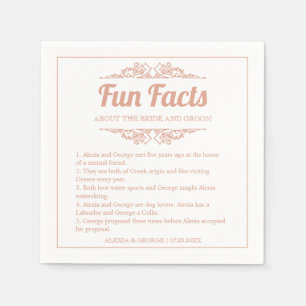 Soft terracotta typography Fun Facts wedding    Napkins