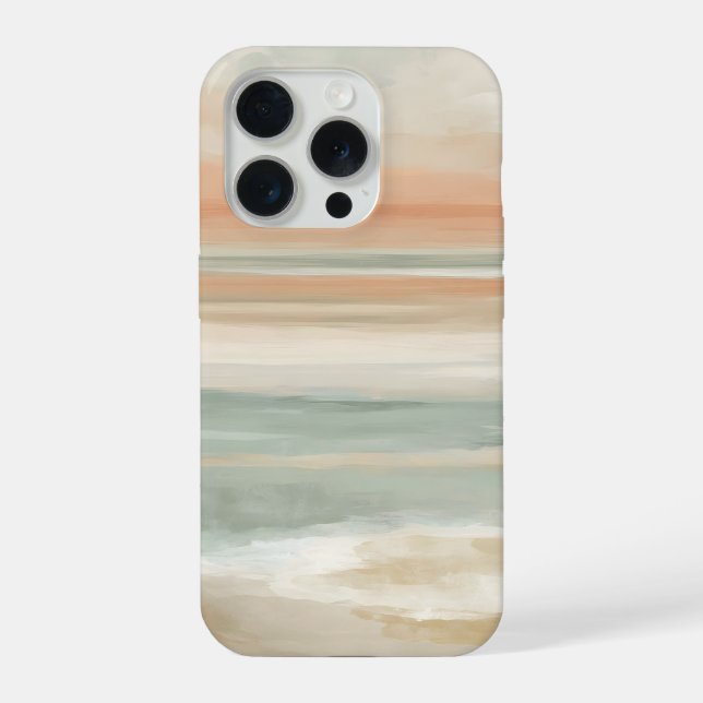 Soft Tide Horizon – Abstract Coastal Pastel iPhone Case (Back)