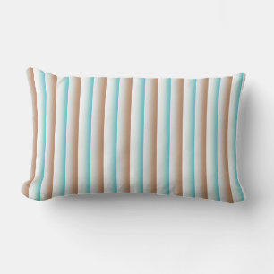 Soft Toned Orange Blue Beige White Pattern Lumbar Pillow