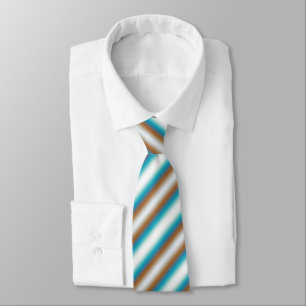 Soft Toned Orange Blue Beige White Pattern Neck Tie