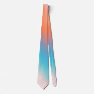 Soft Toned Orange Blue Tie