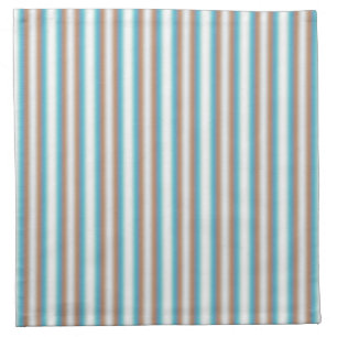 Soft Toned Orange Blue White Stripes Cloth Napkin