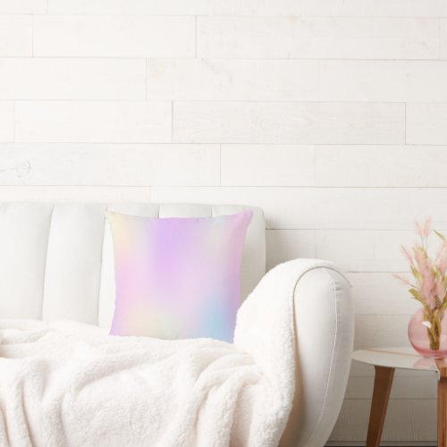 Soft tones iridescent holographic background 2 throw pillow