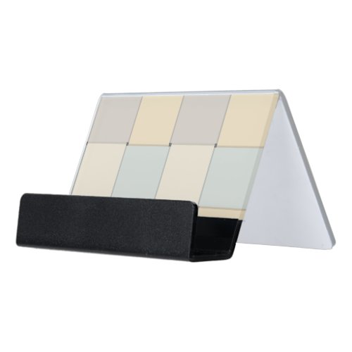 Soft Tones Woven Tiles Desk Business Card Holder