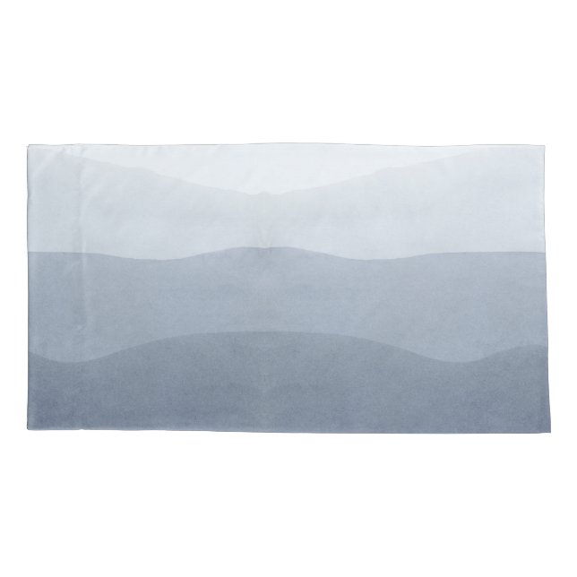 Soft Tranquil Gray Abstract Landscape Pillow Case (Back)