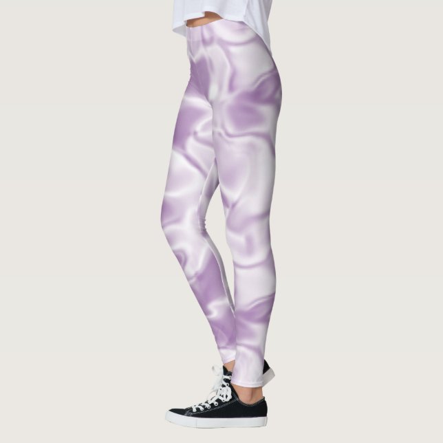 Soft Trendy Silver Purple Leggings (Left)