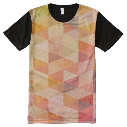 Soft Triangle Geometric Pattern All-Over-Print T-Shirt