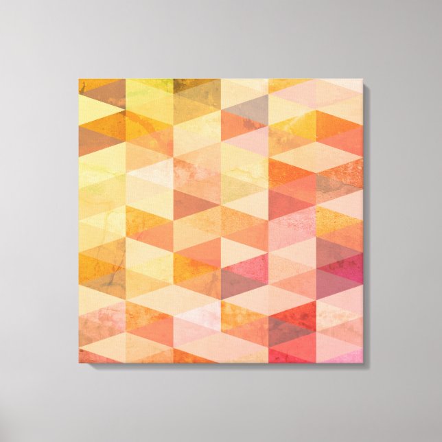 Soft Triangle Geometric Pattern Canvas Print (Front)