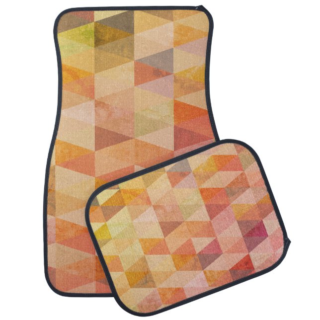 Soft Triangle Geometric Pattern Car Floor Mat (Set)