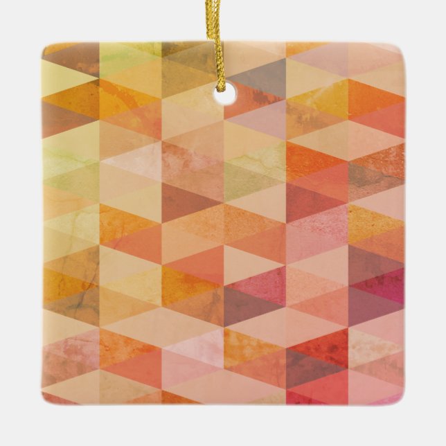 Soft Triangle Geometric Pattern Ceramic Ornament (Front)