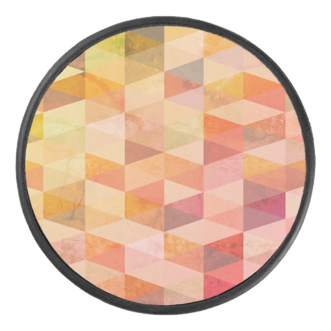 Soft Triangle Geometric Pattern Hockey Puck (Front)