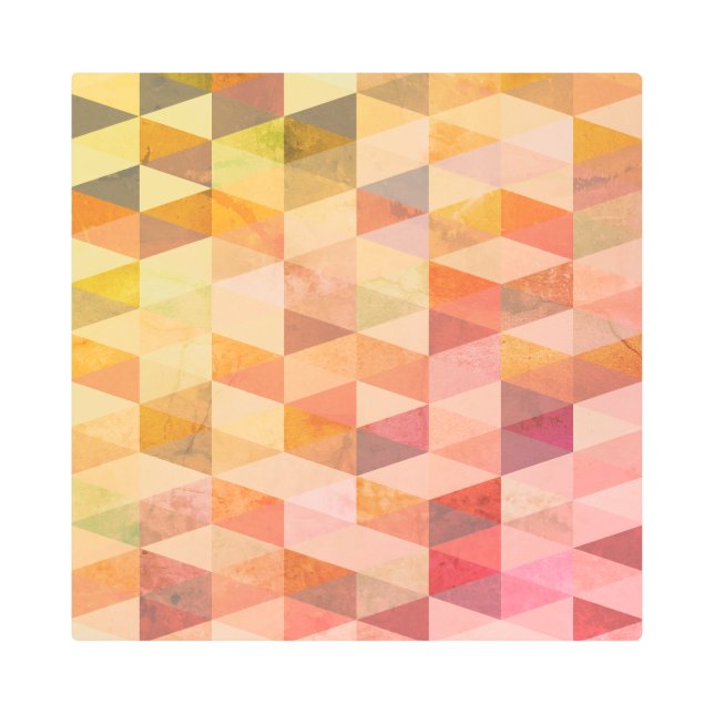 Soft Triangle Geometric Pattern Metal Print (Front)