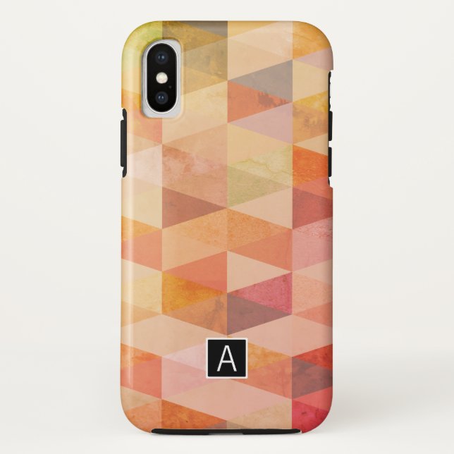 Soft Triangle Geometric Pattern | Monogrammed Case-Mate iPhone Case (Back)
