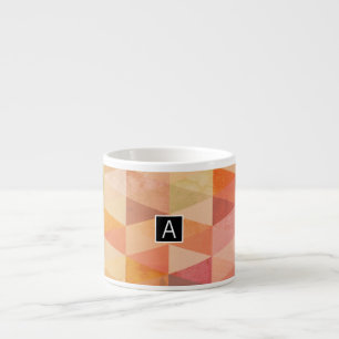 Soft Triangle Geometric Pattern Monogrammed Espresso Cup