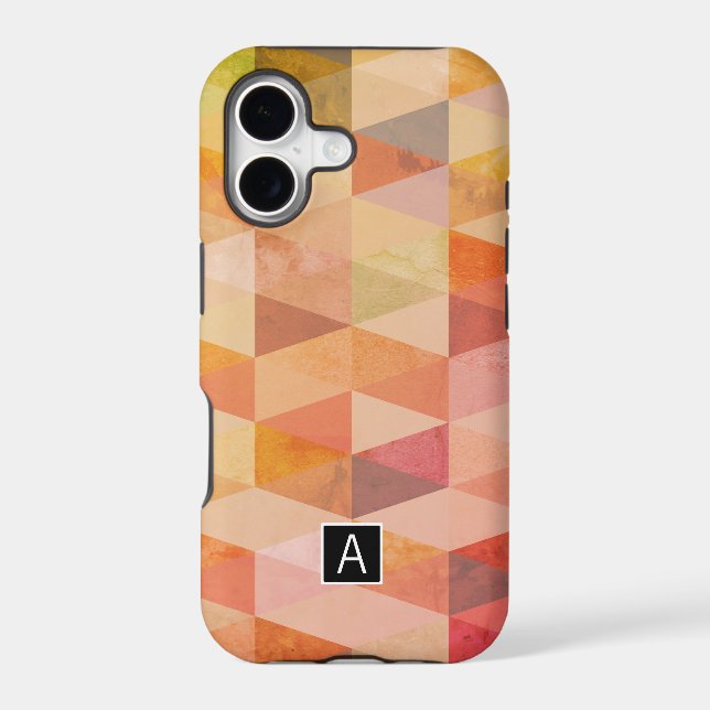 Soft Triangle Geometric Pattern | Monogrammed Iphone Case (Back)