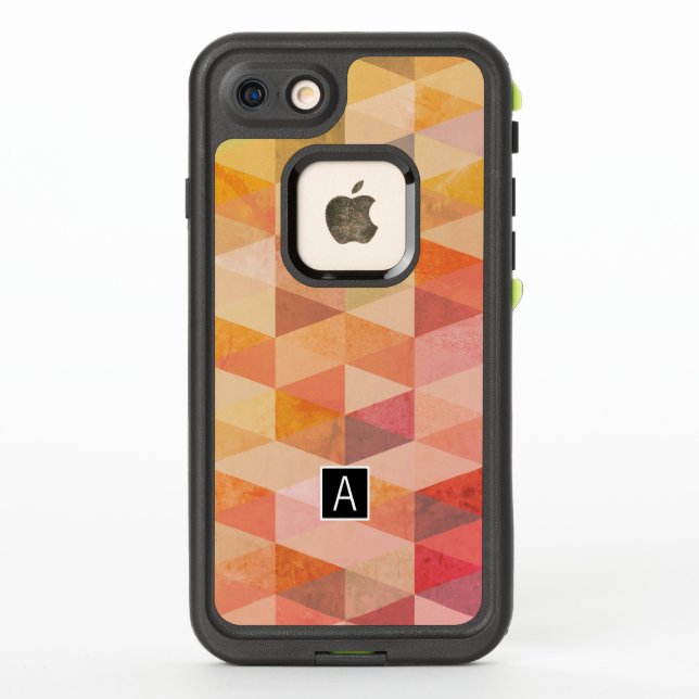 Soft Triangle Geometric Pattern | Monogrammed LifeProof iPhone Case (Back)