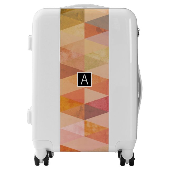 Soft Triangle Geometric Pattern | Monogrammed Luggage (Front)