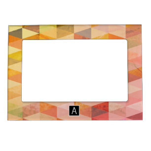 Soft Triangle Geometric Pattern   Monogrammed Magnetic Frame