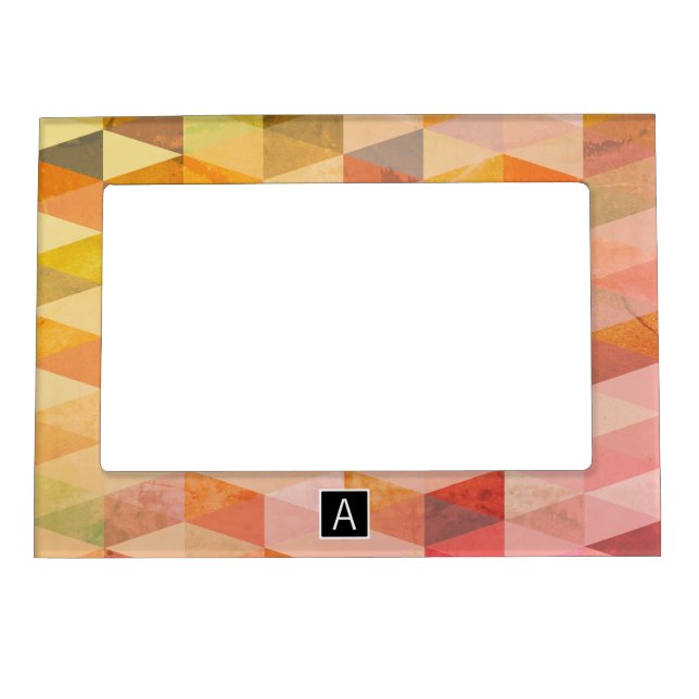 Soft Triangle Geometric Pattern | Monogrammed Magnetic Frame (Front)