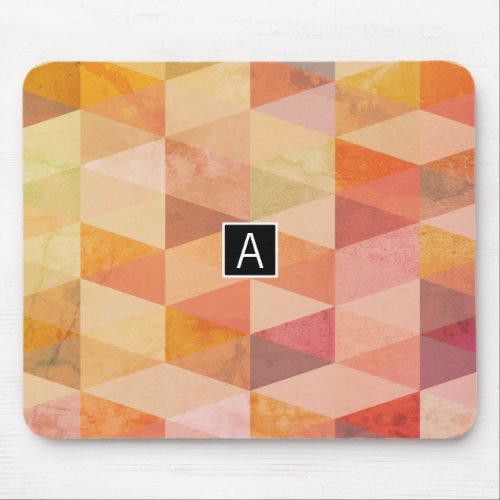 Soft Triangle Geometric Pattern  Monogrammed Mouse Pad