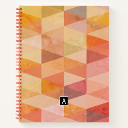 Soft Triangle Geometric Pattern | Monogrammed Notebook