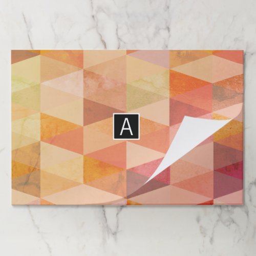 Soft Triangle Geometric Pattern  Monogrammed Paper Pad