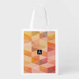 Soft Triangle Geometric Pattern | Monogrammed Reusable Grocery Bag