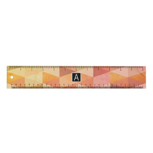 Soft Triangle Geometric Pattern  Monogrammed Ruler