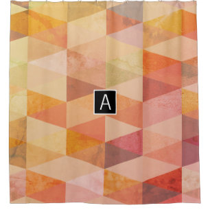 Soft Triangle Geometric Pattern   Monogrammed Shower Curtain