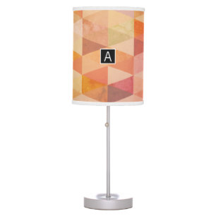 Soft Triangle Geometric Pattern Monogrammed Table Lamp