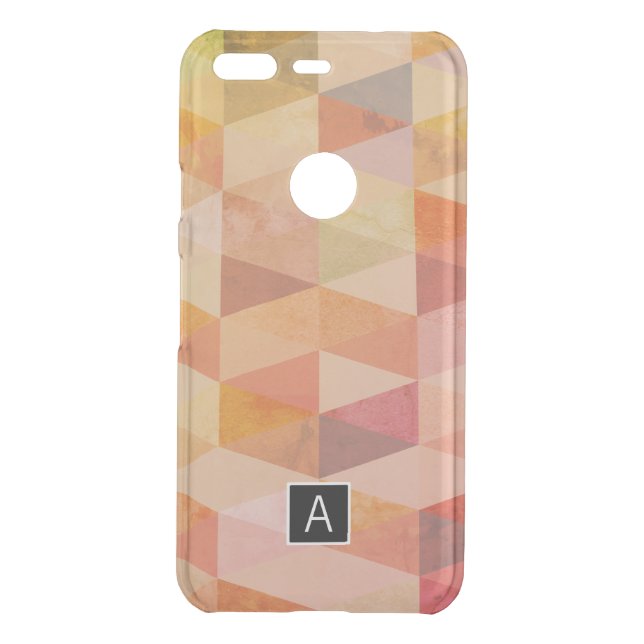 Soft Triangle Geometric Pattern | Monogrammed Uncommon Google Pixel Case (Back)