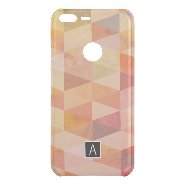 Soft Triangle Geometric Pattern | Monogrammed Uncommon Google Pixel XL Case (Back)
