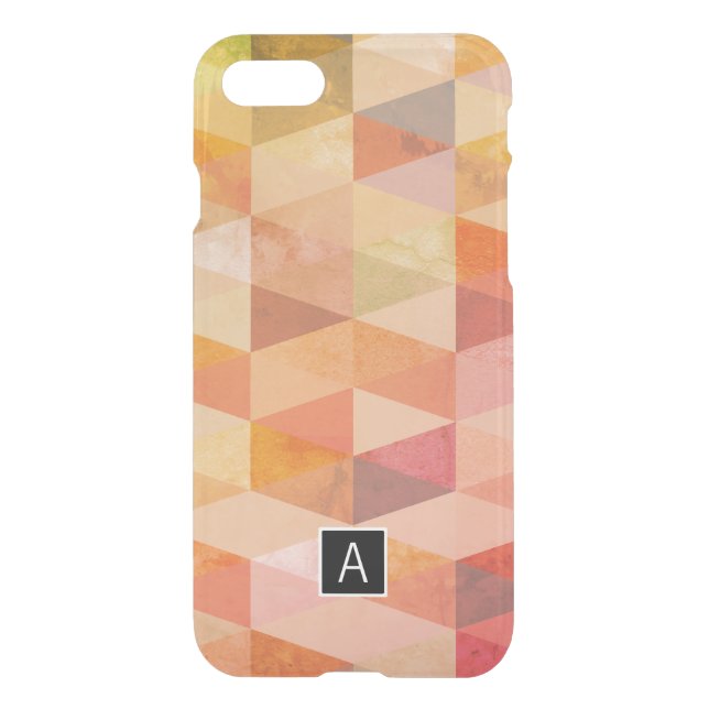 Soft Triangle Geometric Pattern | Monogrammed Uncommon iPhone Case (Back)