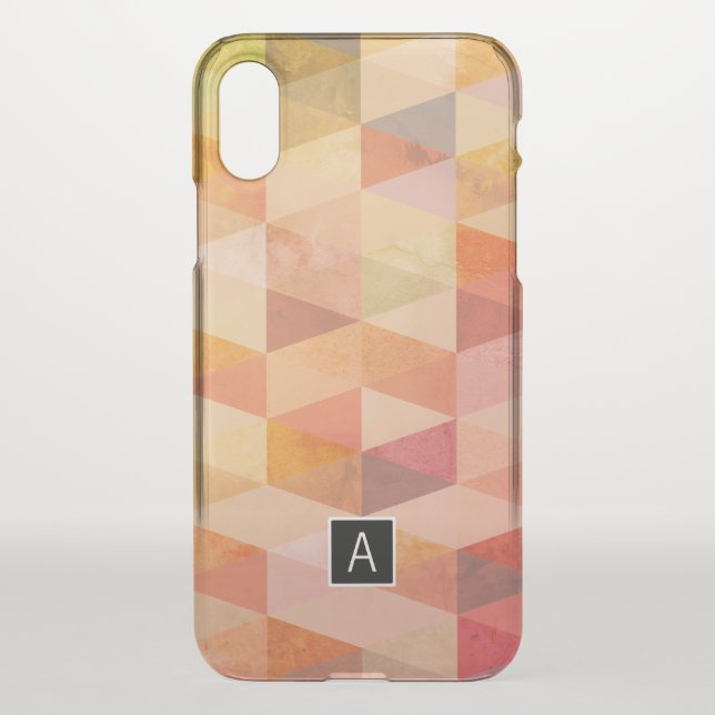 Soft Triangle Geometric Pattern | Monogrammed Uncommon iPhone Case (Back)