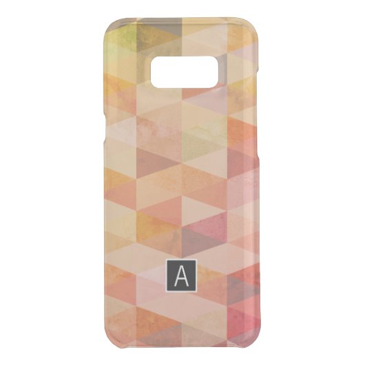 Soft Triangle Geometric Pattern | Monogrammed Uncommon Samsung Galaxy Case (Back)
