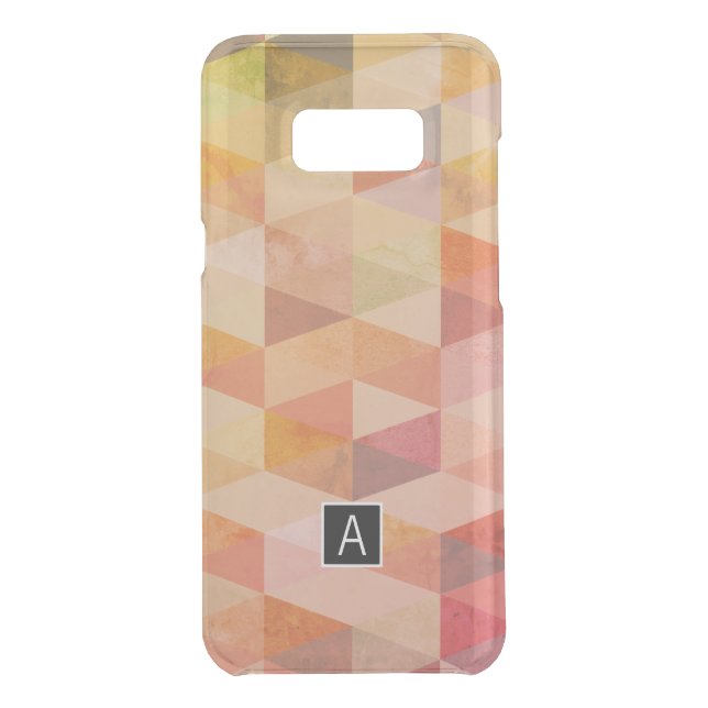 Soft Triangle Geometric Pattern | Monogrammed Uncommon Samsung Galaxy Case (Back)