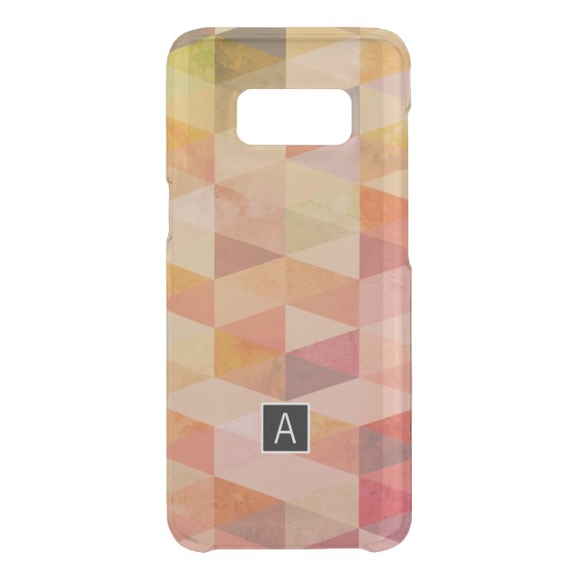 Soft Triangle Geometric Pattern | Monogrammed Uncommon Samsung Galaxy Case (Back)