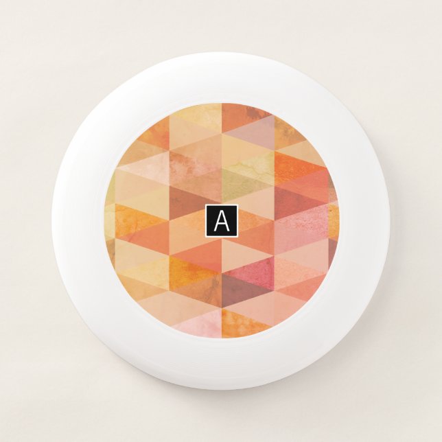 Soft Triangle Geometric Pattern | Monogrammed Wham-O Frisbee (Front)