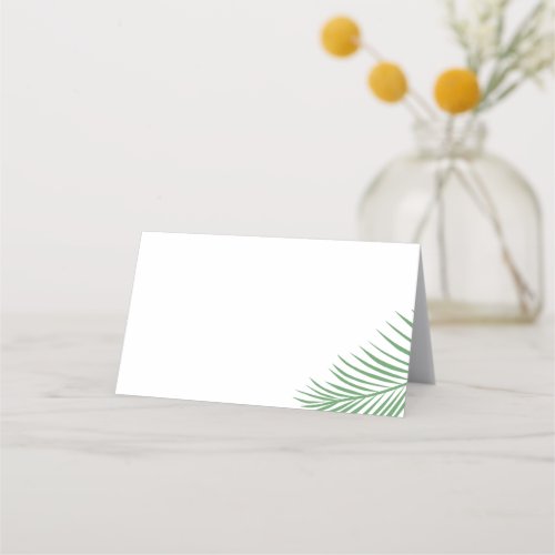 Soft Tropical Palm Leaf Folded Place Cards