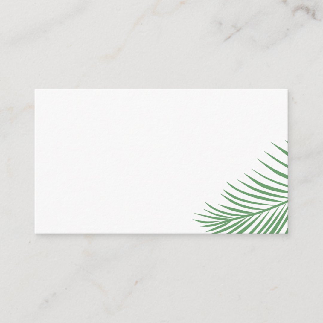 Soft Tropical Palm Leaf Place Card Zazzle