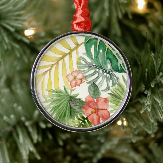 Soft Tropics Metal Ornament (Tree)