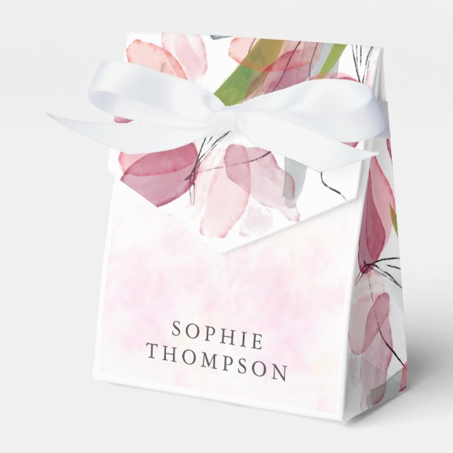 Soft tulips elegant birthday favor boxes (Front Side)