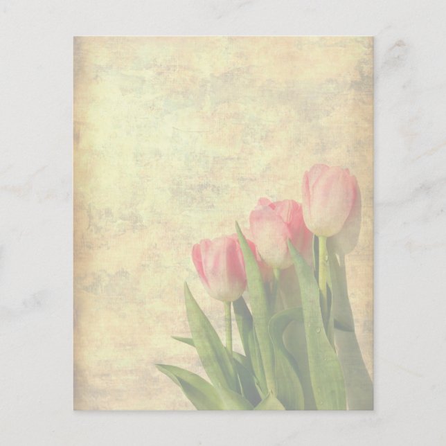 Soft Tulips On Vintage Paper Flyer (Front)